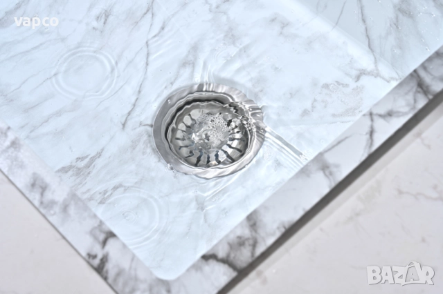 Бял мрамор - Мултифункционална кухненска мивка с двоен водопад , снимка 4 - Мивки - 52128606