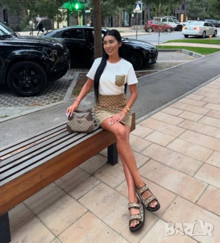 GUCCI Луксозен дамски сет от две части ВИДЕО на МОДЕЛА, снимка 2 - Комплекти - 50509872