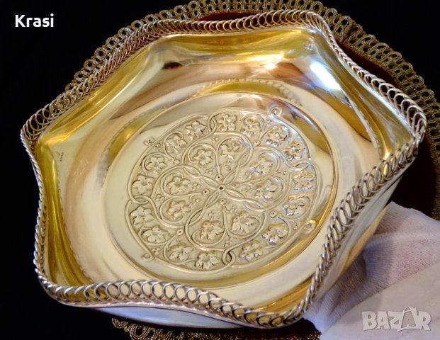 Бронзова салатиера,фруктиера 24 см.,маркирана. , снимка 11 - Антикварни и старинни предмети - 38459706