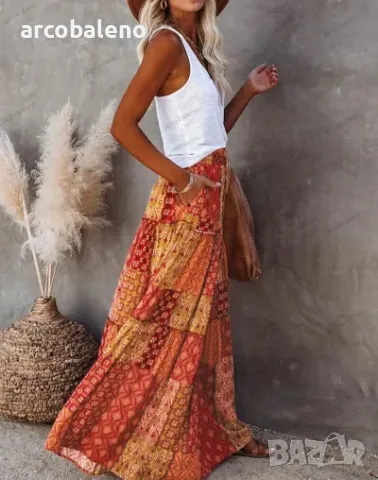 Дамска пола в бохемски стил, 8цвята  , снимка 5 - Поли - 40377548