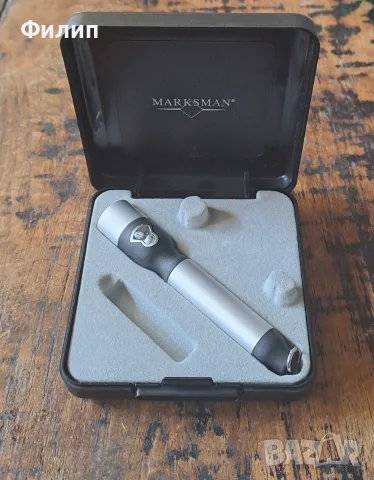 фенерче Марксман Marksman малко сребърно матово метално в кутия