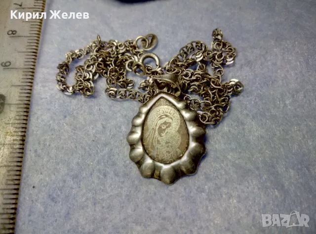 КРАСИВА СРЕБЪРНА ИКОНКА Прсв. БОГОРОДИЦА с МЛАДЕНЕЦА с ФИНА СРЕБЪРНА ВЕРИЖКА СРЕБРО 925 49830, снимка 6 - Колиета, медальони, синджири - 50136353