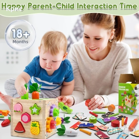 Образователна Монтесори играчка куб от дърво., снимка 8 - Образователни игри - 52562179