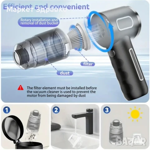 Мощна, тиха, компактна – идеалната ръчна USB прахосмукачка за всеки ден!, снимка 4 - Аксесоари и консумативи - 50611759