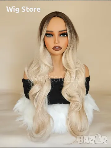 Руса омбре къдрава перука без бретон, снимка 1