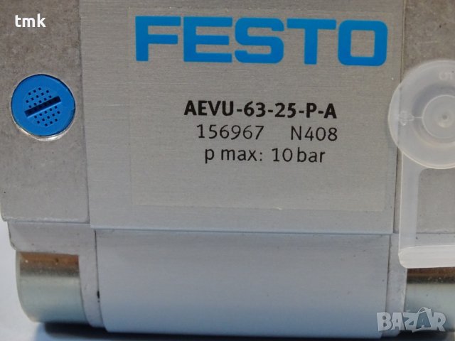 пневматичен цилиндър Festo AEVU-63-25-P-A compact air cylinder, снимка 2 - Резервни части за машини - 40528383
