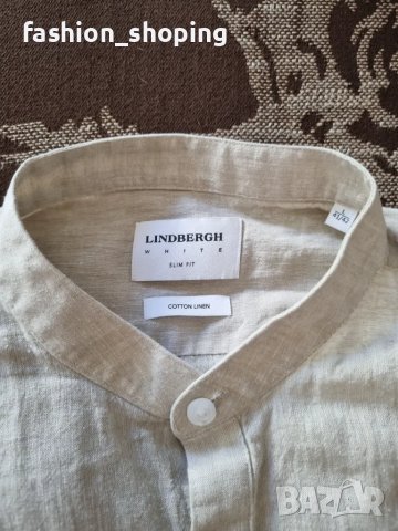 Мъжка риза ( лен и памук) Lindbergh, размер L, снимка 10 - Ризи - 48823462