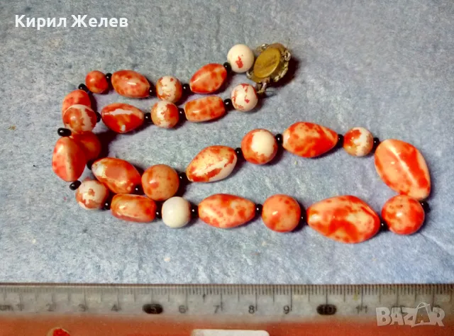 СТАР РЕТРО ГЕРДАН МЪНИСТЕНА ОГЪРЛИЦА с ПОЛУСКЪПОЦЕННИ КАМЪНИ и ФИЛИГРАННА БРОНЗОВА ЗАКОПЧАЛКА 28491, снимка 8 - Антикварни и старинни предмети - 47284249