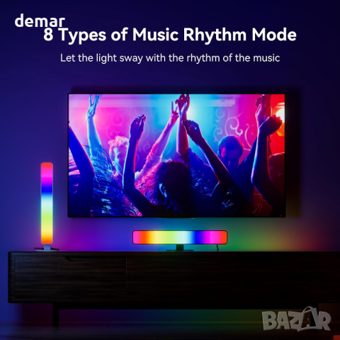 MICTUL RGB светлинна лента, с 15 режима за синхронизиране на сцени и музика, USB захранване, снимка 2 - Друга електроника - 44518817