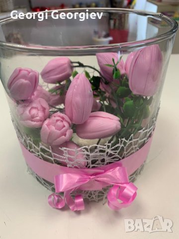 Цветя от глиц.сапун, снимка 9 - Изкуствени цветя - 37135788