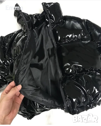 Черно шушляково яке, снимка 2 - Якета - 54083617