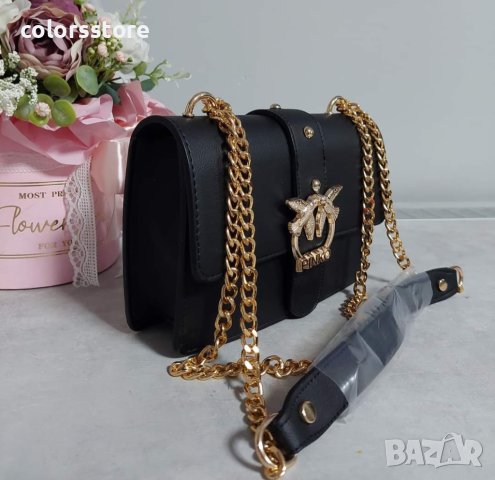 Луксозна Черна чанта Pinko  код Р 330, снимка 3 - Чанти - 34542126
