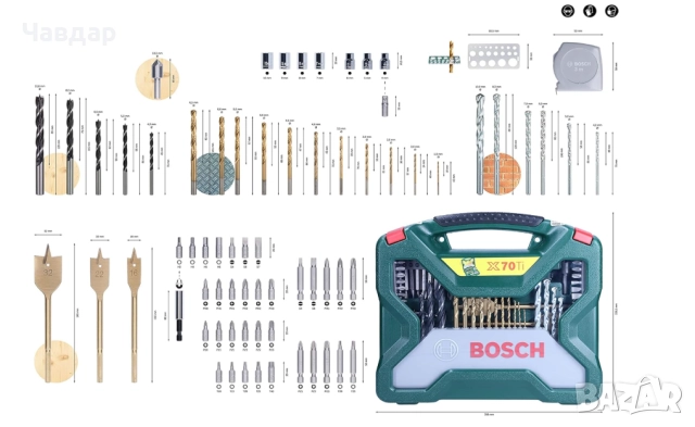 Комплект свредла и битове Bosch X-Line Titanium /70 части/, снимка 4 - Други инструменти - 52132062