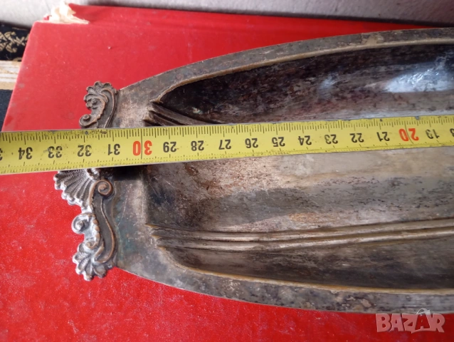 Посребрена купа,плато,панер арт деко, снимка 3 - Други ценни предмети - 54286262