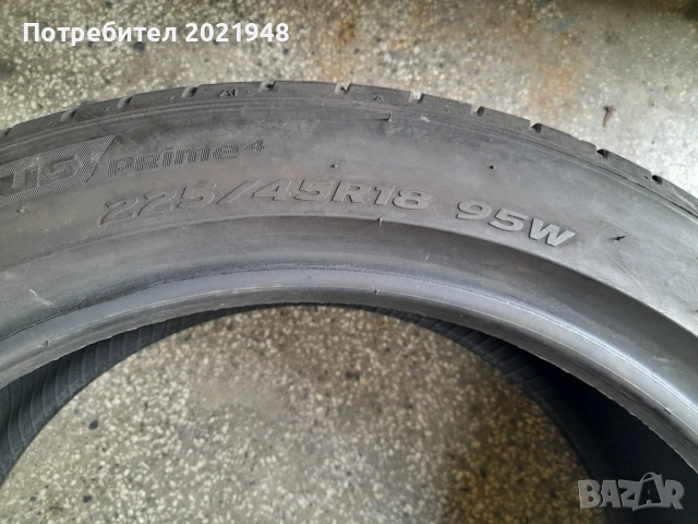 Продава една гума 225 45 18 цола,лятна,ДОТ 2022,Ханкок, снимка 3 - Гуми и джанти - 54112009