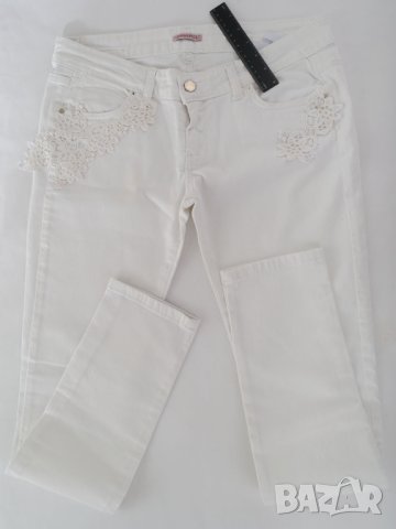 Бял дамски панталон Phard - W33, снимка 6 - Панталони - 42652835