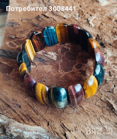 Колоритна гривна от Тигрово око, снимка 2 - Гривни - 42283824