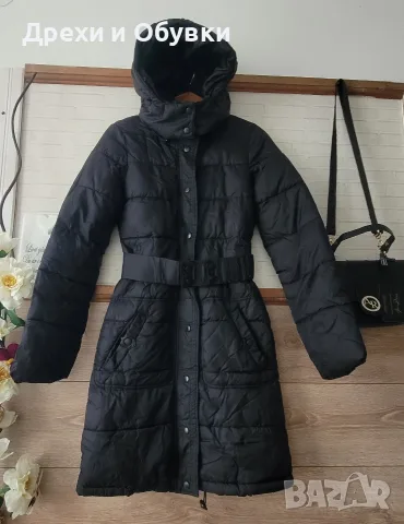 Дълго зимно черно яке с качулка Vero Moda, снимка 9 - Якета - 56225110