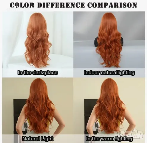 Термоустойчива Коса Перука Оранжева - Огнена 70см С голяма плътност, снимка 2 - Аксесоари за коса - 49673051