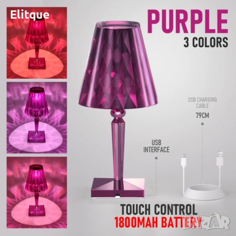 Конусовидна декоративна настолна лампа с usb кабел и дистанционно  , снимка 8 - Настолни лампи - 52904477