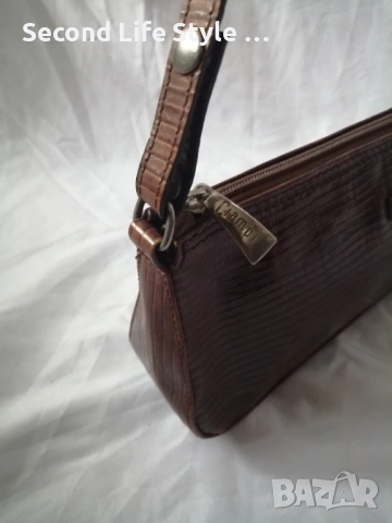 Винтидж италианска чанта за рамо от естествена кожа в кафяв цвят CIAMPI, снимка 7 - Чанти - 54097212