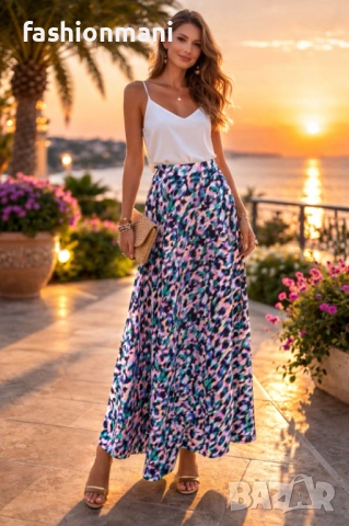 Разкроена пола 18 цвята - код 1088, снимка 16 - Поли - 45113794