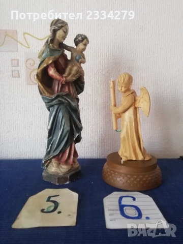 Стари статуетки, фигури с ангели-херувими, настолна лампа и мадони. , снимка 16 - Статуетки - 52534198