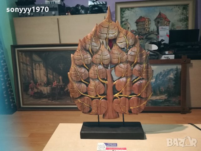 ДЪРВО с листа - фигура дърворезба 0411201039, снимка 2 - Колекции - 30667869