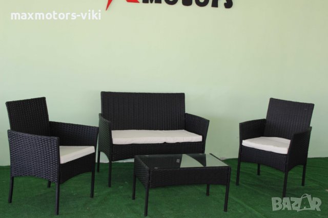 Ратанов комплект 4 в 1 П ЕРФЕКТНО КАЧЕСТВО (Черен и кафяв)  280 лв, снимка 3 - Градински мебели, декорация  - 36990640