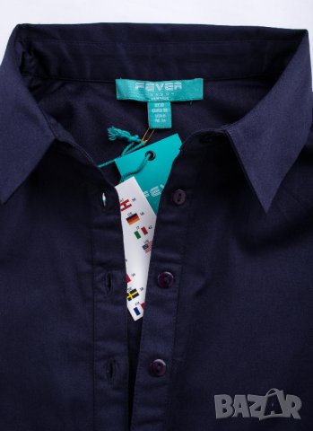 Тъмносиня памучна рокля марка Fever Heritage - M, снимка 7 - Рокли - 38384485