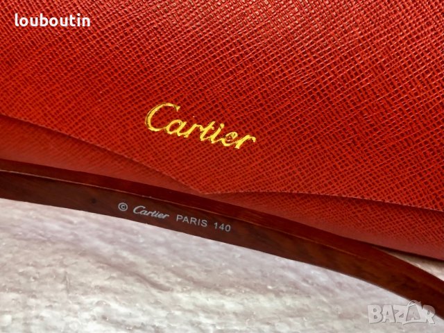 Cartier 2023 мъжки слънчеви очила с кожа и дътвени дръжки, снимка 12 - Слънчеви и диоптрични очила - 42830041