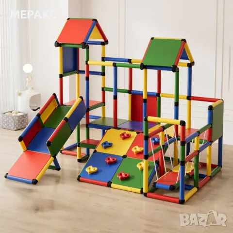 Модулен детски център Feelkids с мост и стена за катерене