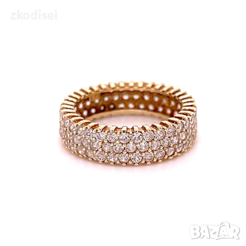 Златен дамски пръстен 4,49гр. размер:54 14кр. проба:585 модел:36388-3, снимка 2 - Пръстени - 53198013