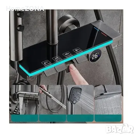 Душ система ELITE Pro 01, термостатен смесител, пиано бутони, Led дисплей, снимка 2 - Душове - 49431540