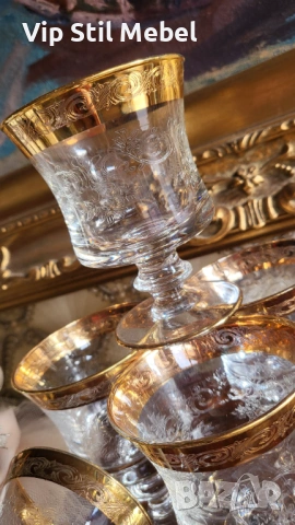 Италиански кристални чаши Мурано , снимка 3 - Чаши - 54082961