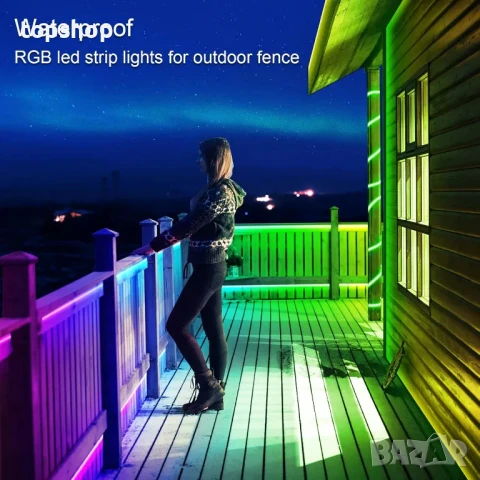 AILBTON 200 фута външни LED ленти, водоустойчиви, IP68 външни LED ленти, водоустойчиви с Bluetooth.., снимка 6 - Лед осветление - 50575463