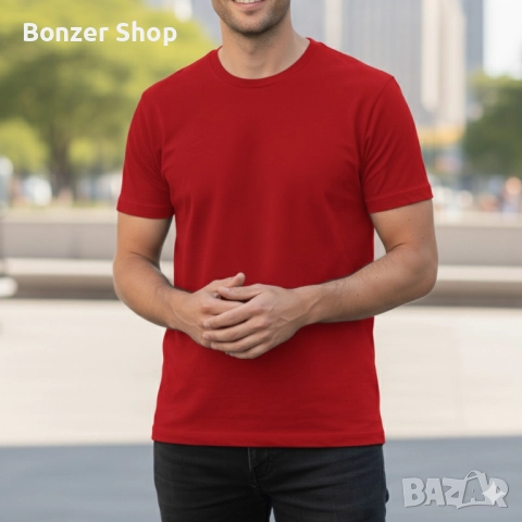 Мъжки тениски от 100% памук – 8 различни цвята, снимка 4 - Тениски - 51850112