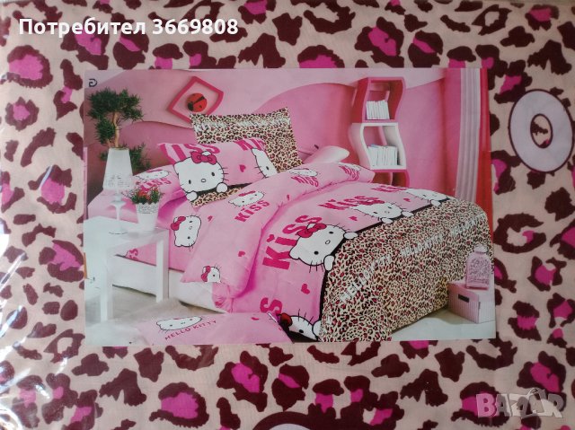 Чаршафи  Hello Kitty -4части, снимка 1 - Спално бельо и завивки - 44419494