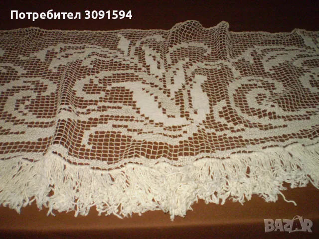 Старинна дантелена завеса Ръчно изработена дантела, снимка 2 - Други ценни предмети - 48439652