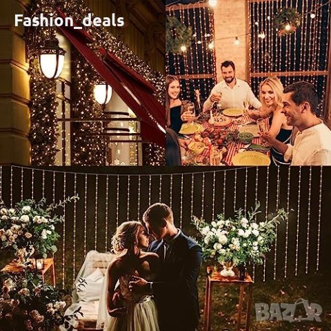 Нови Слънчеви 300 LED светлини лампички за завеси 3x3м. Декорация Украса Дом, снимка 5 - Други - 42523921