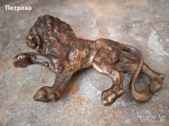 Масивна бронзова фигура с лъв , снимка 8 - Декорация за дома - 52029340