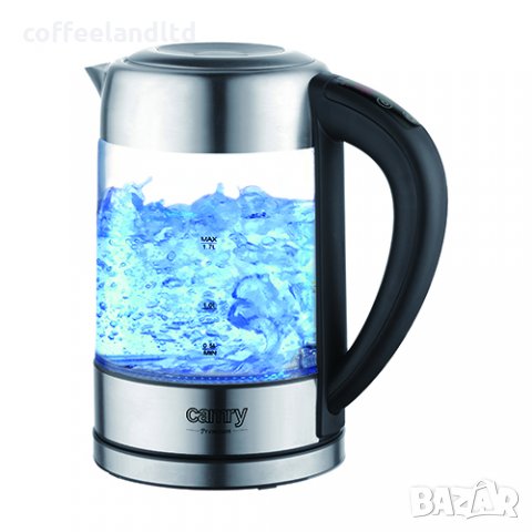 Стъклена електрическа кана със светлинен индикатор 1,7 л.  CR 1289 , снимка 3 - Кани - 31414899