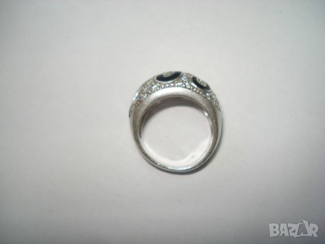 Сребърен пръстен с циркони и емайл, снимка 5 - Пръстени - 42260080