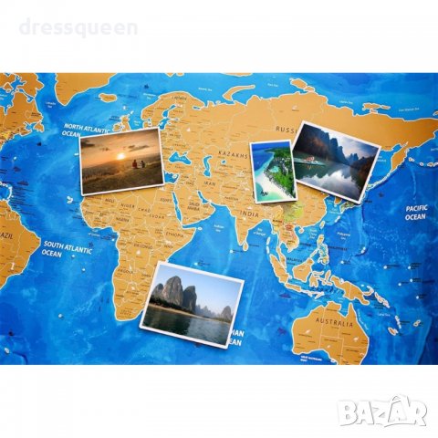2031 Скреч карта на света, снимка 5 - Други стоки за дома - 37336821