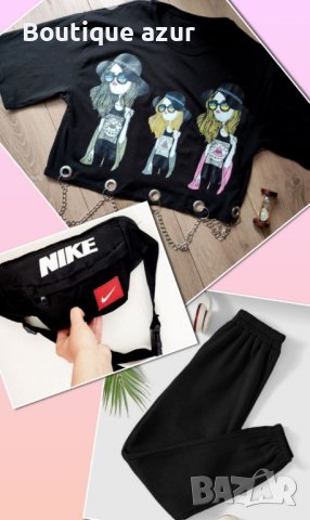 дамски сет долнище, тениска и чанта на найк , снимка 1 - Комплекти - 44294645