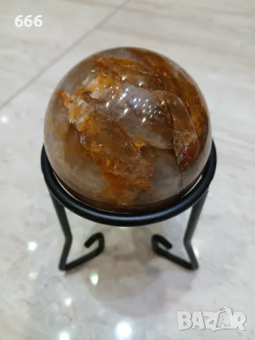 Сфера Хематоиден Кварц., снимка 2 - Колиета, медальони, синджири - 49754908
