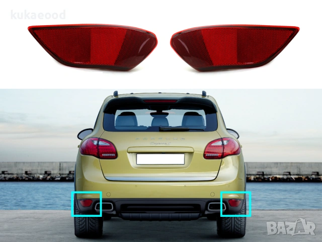 Рефлектор за задна броня на Porsche Cayenne 92A MK2, снимка 4 - Части - 54105204