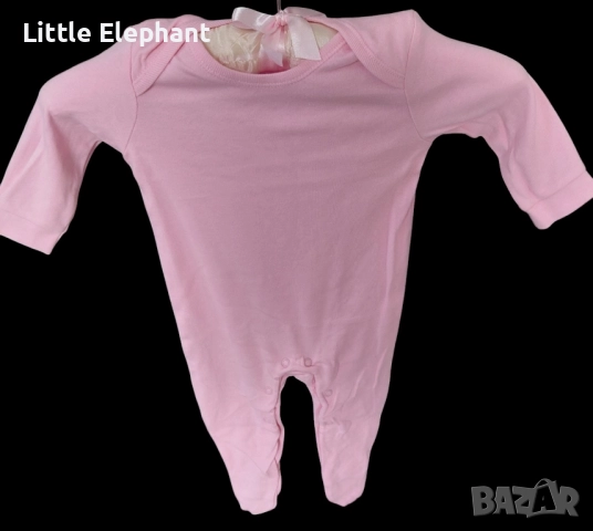 Цяла пижамка ромпърче за 6-9 месечно момиченце,средно розово,plein,Англия/нова