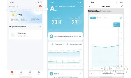 Tuya Smart и Smart Life - WiFi сензор температура и влажност /2 бр./, снимка 3 - Друга електроника - 51980940