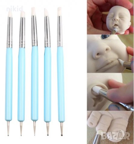 5 бр двустранни инструмента инструменти за декориране на торта и маникюр точкатори и избутвач
